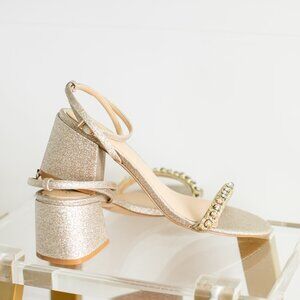 Jewel Badgley Mischka Light Gold Odonna Women's Block Heel 10